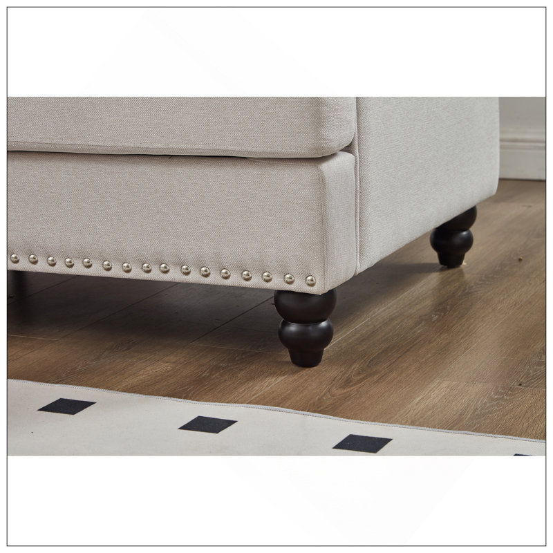 Canapé en tissu rembourré 83 po, Beige