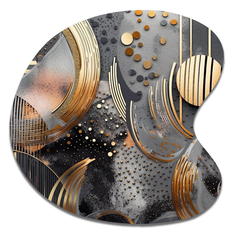 Edie - décoration murale en forme de marbre unique, reproduction d'art asymétrique moderne en métal, H 33 po x l 33 po