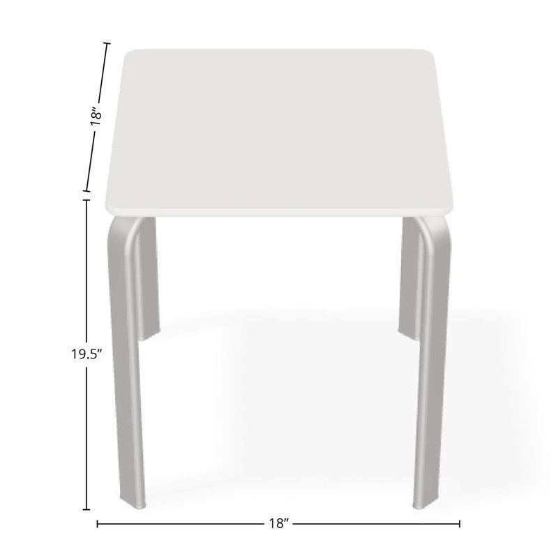 Dash Outdoor Square Side Table, Snow