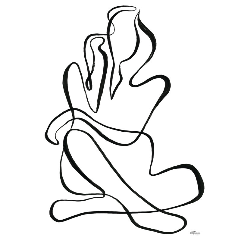 Femme assise par Cat Thurman Designs, Impression sur toile sans cadre sans passe-partout, H 48 po x l 36 po