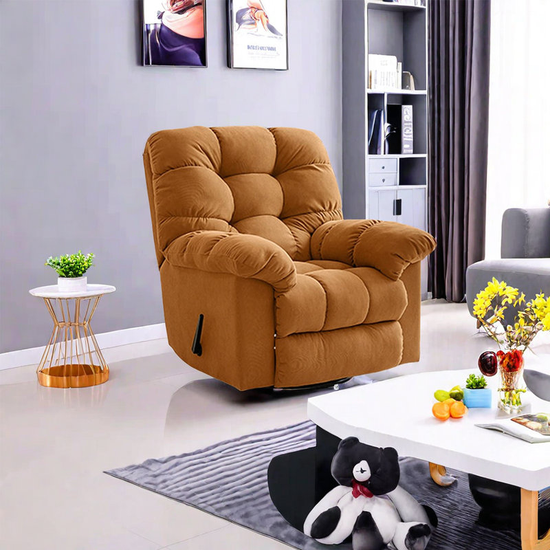 Huebsch Upholstered Recliner, Huebsch Orange Corduroy