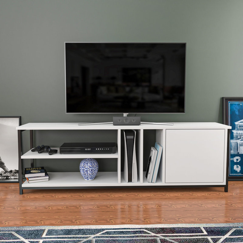 TV Stand, White/Black