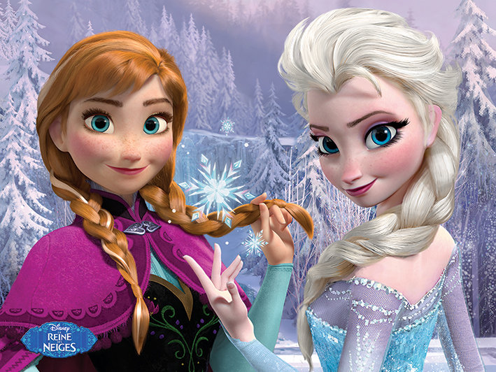 Anna & Elsa Woods French Graphic Art Print on Canvas