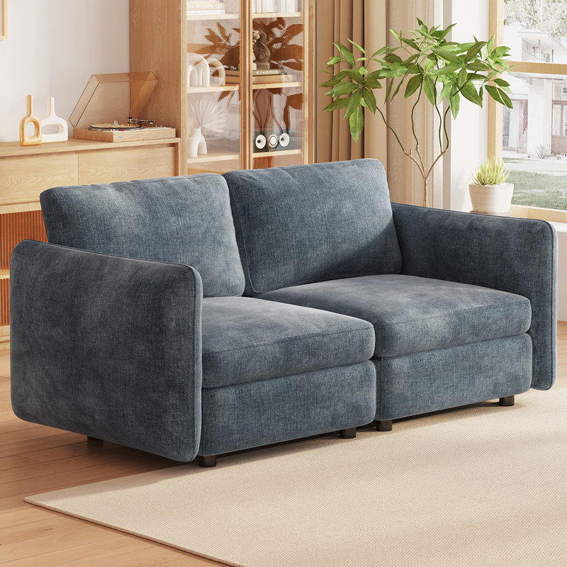 Guyii Large 2-Piece Loveseat Sofa - Modern Style with Deep Plush Cushions, Comfortable for Living Room