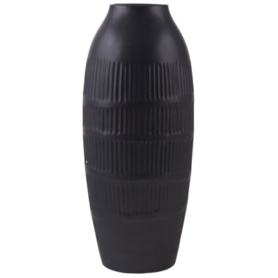 18" Matte Black Vase – Bold Decorative Centerpiece for Modern Interiors
