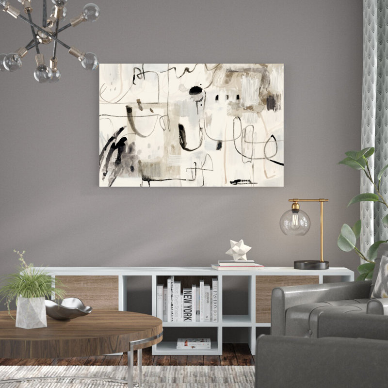 «Net Neutral I» par Victoria Barnes - peinture sur toile tendue, H 32 po x l 48 po