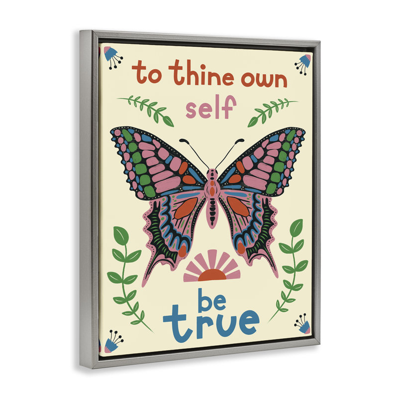  "To Thine Self Be True", art mural sur toile par Carrie Cantwell, Cadre gris, H 21 po x l 17 po