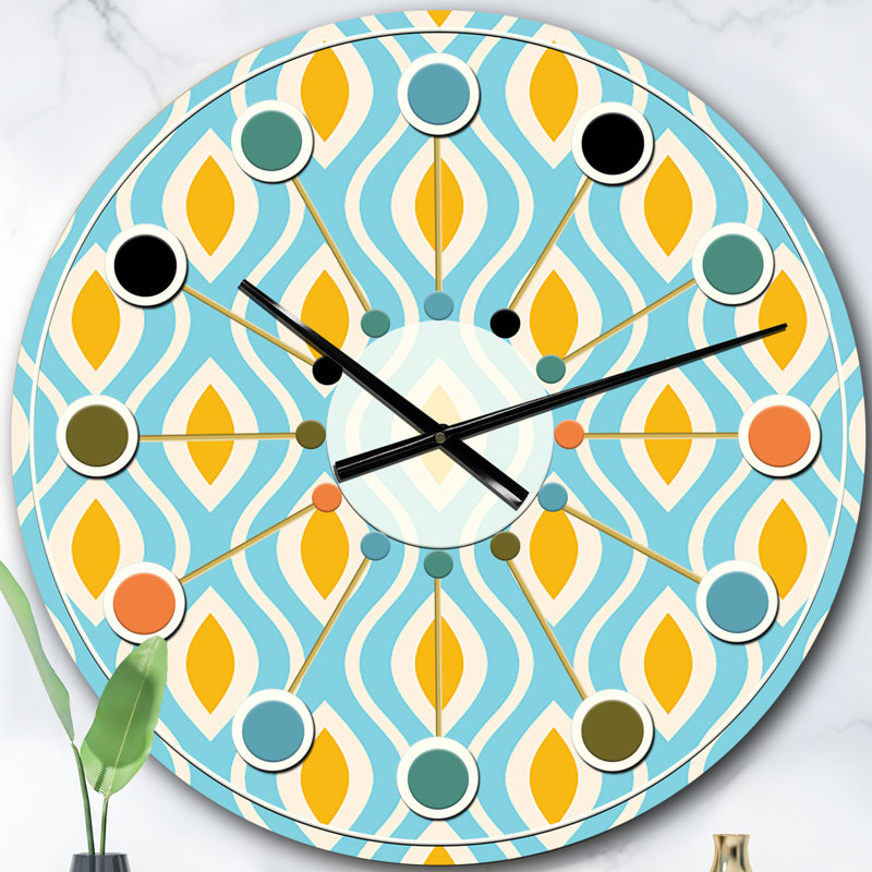 Horloge murale rétro Mid-Century, Surdimensionné