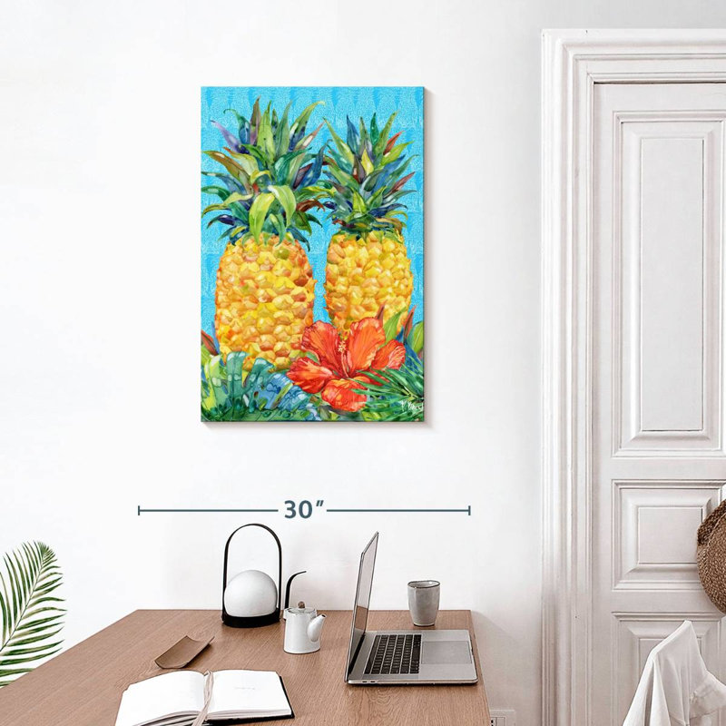 Ananas et hibiscus vert Yarlin Kona, H 30 po x l 20 po