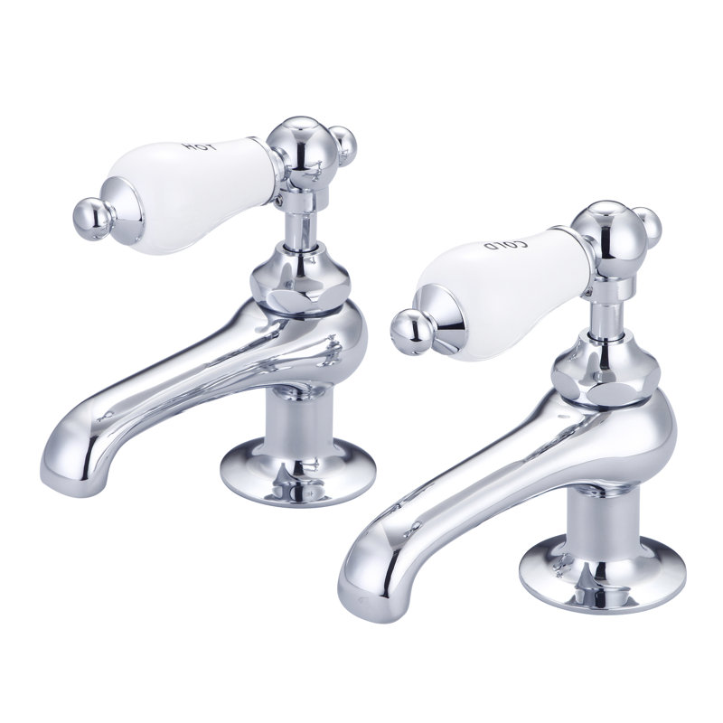 Robinet de salle de bain central à Stonington, Poignées croix en porcelaine, Chrome triple plaqué