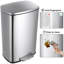 Pedal Bin, Soft-close Pedal Bin, Large Waste Bin With Lid, Removable Inner Bucket, Odour Isolate, For Kitchen, Bathroom, Office Stainless Steel 50 Litre Step On Multi-Compartments Trash & Recycling Bin-1115106102-1124676625