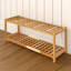 6 Pair Stackable Solid Wood Shoe Rack