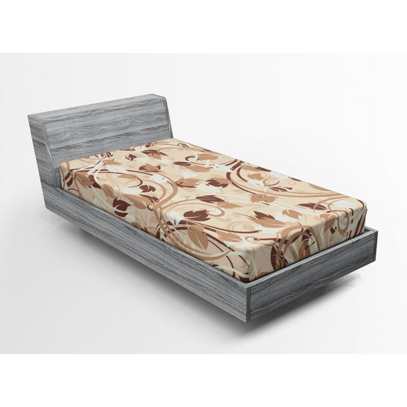 Microfiber Floral Fitted Sheet, Twin Fitted Sheet