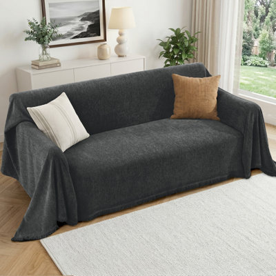 Chenille Tassel Couch Cover Non-Slip Washable Pet-Friendly Furniture Protector