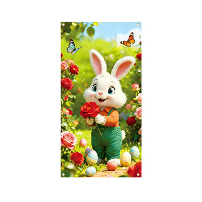 Kbndieu 35 X 72 In Easter Day Door Cover Easter Day Door Curtain Easter Day Door and Wall Decoration Festival Party Decoration