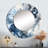 Blue and Grey Ethereal Elixir II - Abstract Decorative Mirror, Modern Round Wall Mirror, Printed Metal Art-99621007