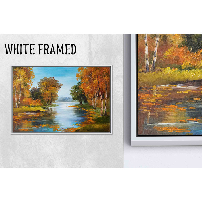 «Autumn River Landscape Canvas», art mural imprimé nature, 1P, 31,6 po H x 43,4 po l