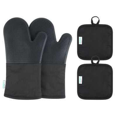 Eshoo Silicone Potholder & Oven Mitt Set