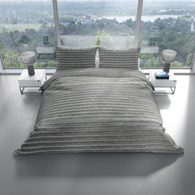 Trikomou Microfiber Solid Colour Duvet Cover Set with Pillow Shams