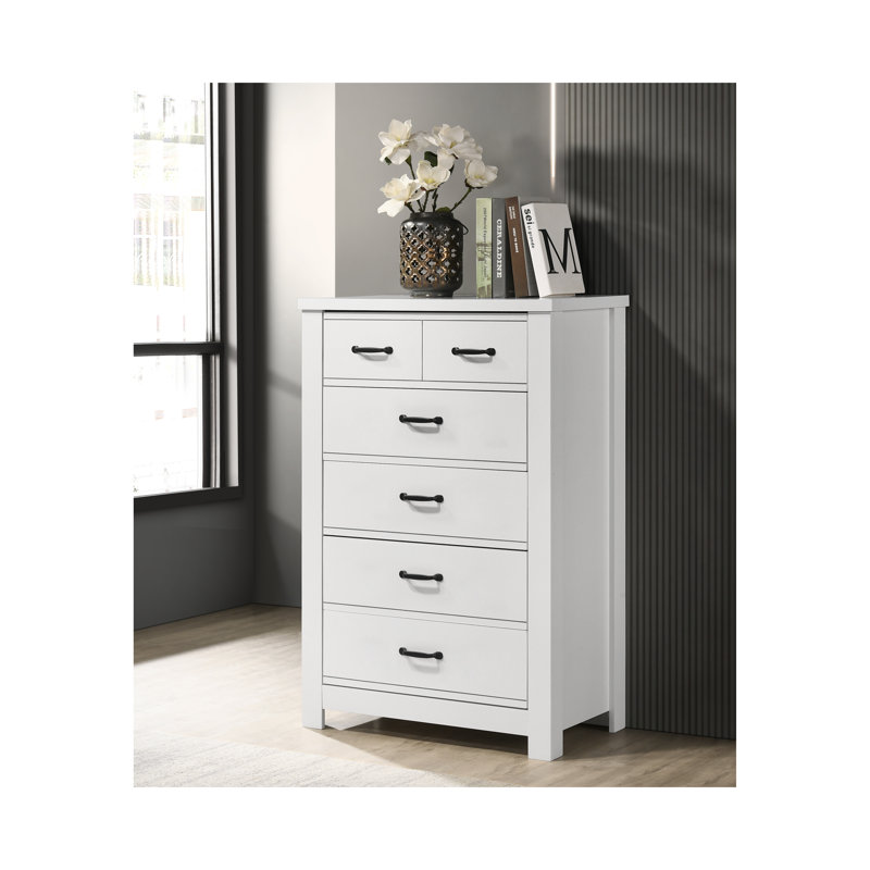 Commode 5 tiroirs blanche Cosmo