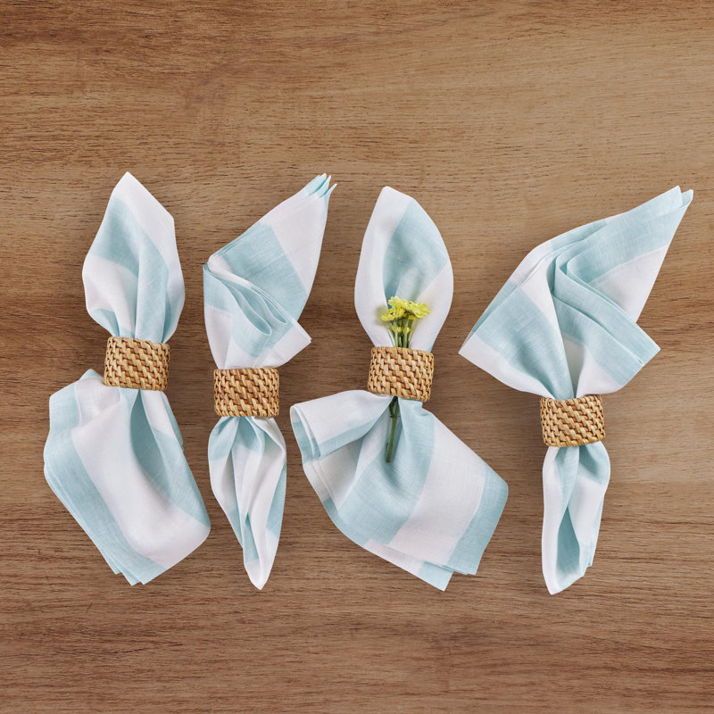 Cabana Stripe - 100% Pure Linen Dinner Napkins