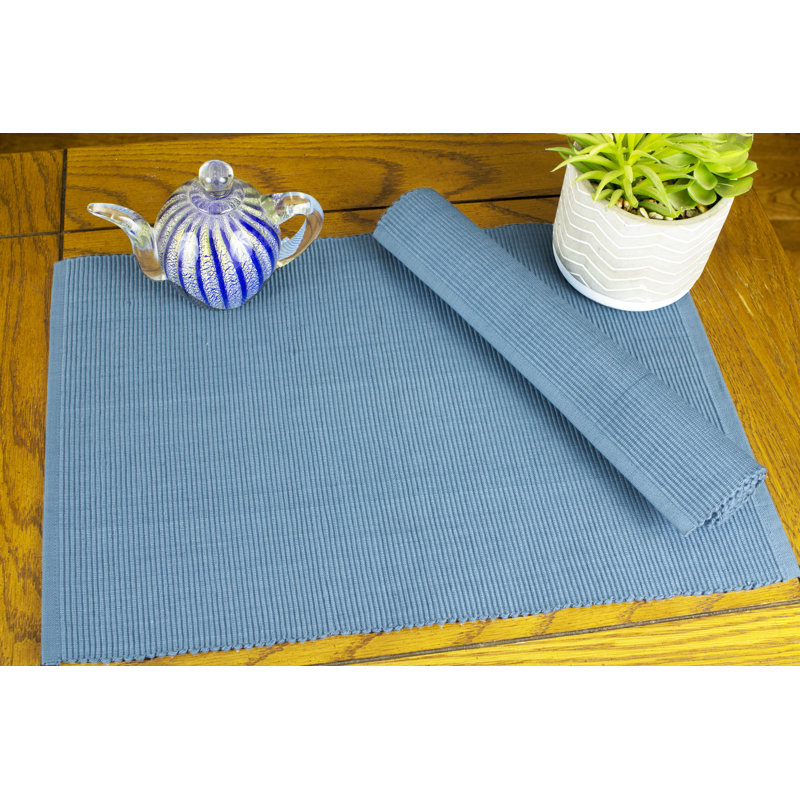 Gena 100% Cotton Rectangle Placemat, Slate