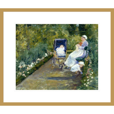 «Children in a Garden (The Nurse)» par Mary Cassatt, impression giclée encadrée