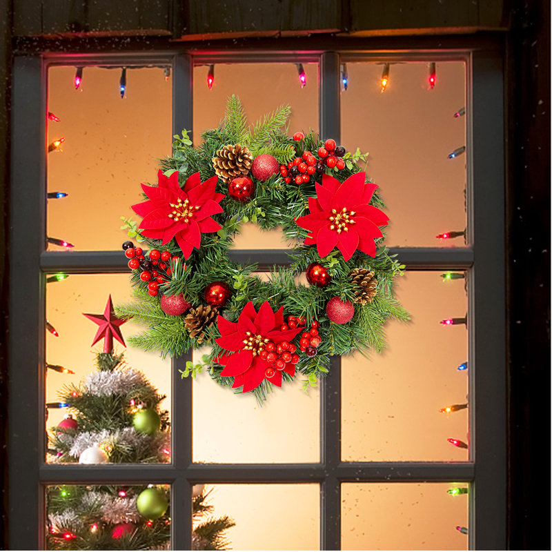 Faux 16cm Wreath, Red