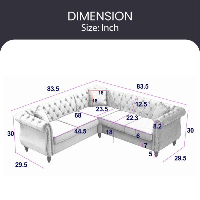 Canapé modulaire Jeiny, Velours noir