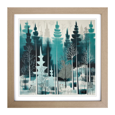 Winter Forest Mid-Century - Framed Print