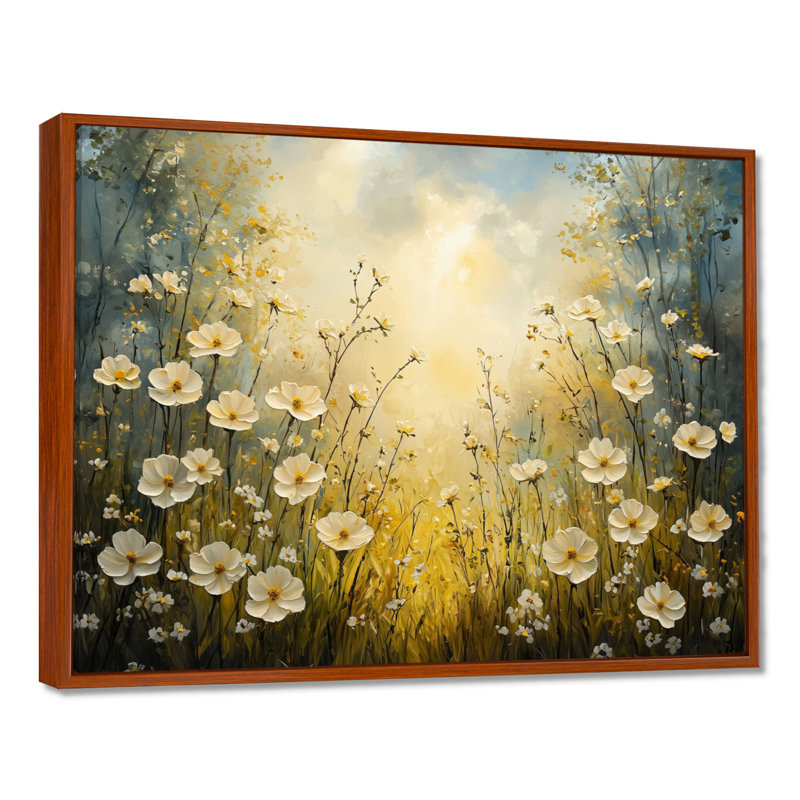 Ilyanna - Floral Wall Art, H 12 po x l 20 po, Impression encadrée flottante, Brun