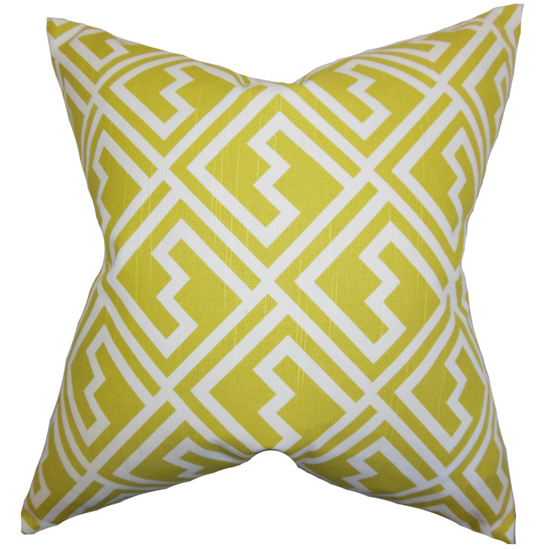Geometric Cotton Reversible Throw Pillow, Storm, 24" x 24"