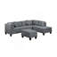 Canapé, chaise et repose-pieds 104,5 po, gris