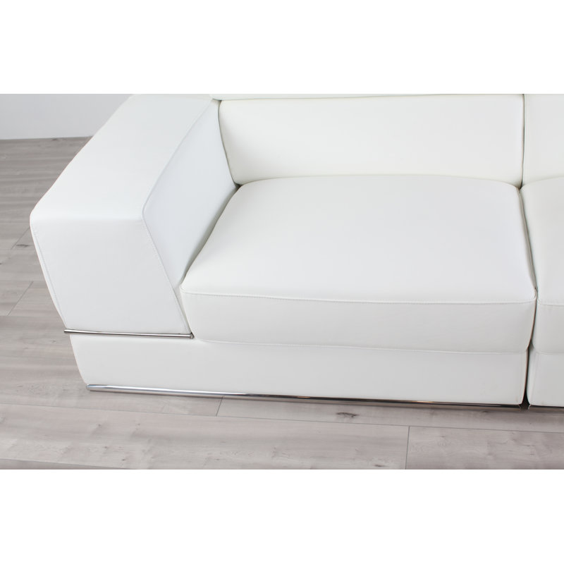 Canapé modulaire carré en cuir véritable 89 "Emma
