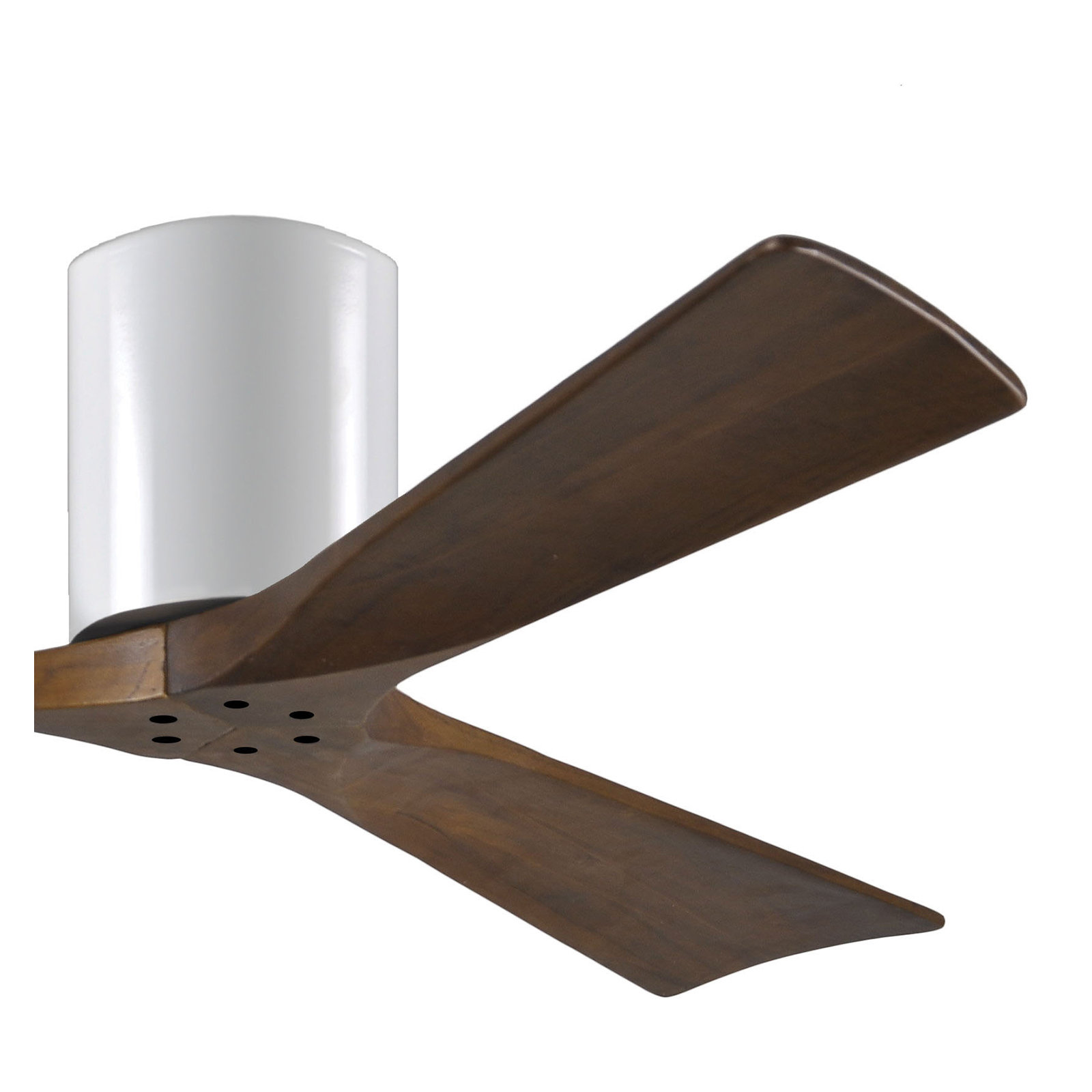 Olivier 3 Blade Ceiling Fan, Gloss White, Walnut Tone, 52"