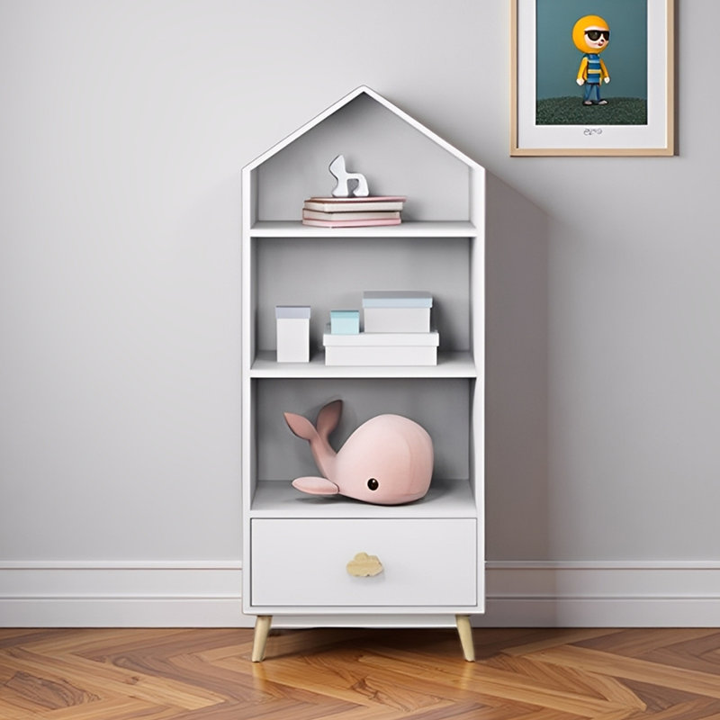 Modern minimalist multi-functional bookcase, White