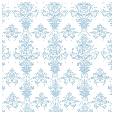 Blue Damask Pattern Comforter