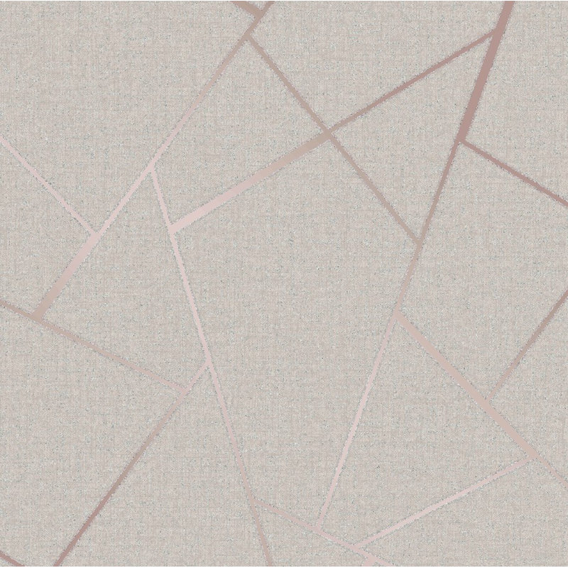 Fractal 10m x 53cm Wallpaper Roll, Rose Gold