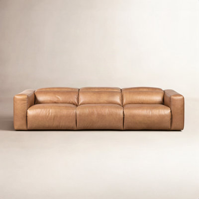 Amed 121" Genuine Leather Reclining Sofa
