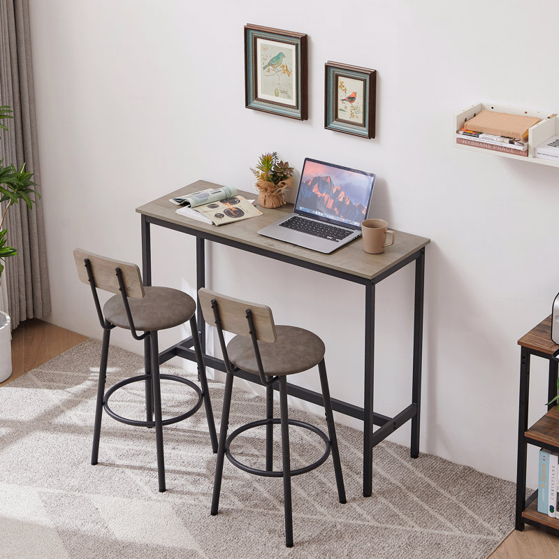 Ensemble de table de bar avec 2 tabourets de bar et siège souple