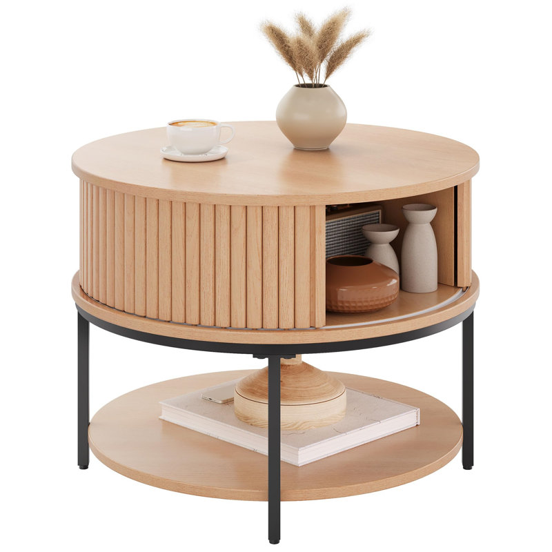 Coffee Table with Storage, Natural 