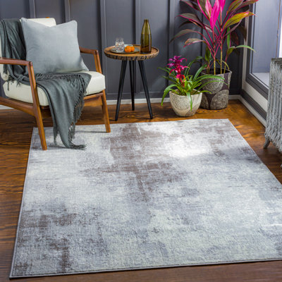 Modern Abstract Area Rug Grey/Cream