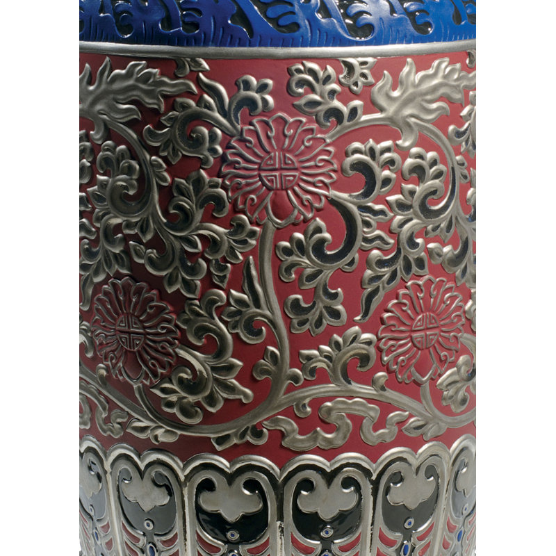 Vase de table en porcelaine 21,25 ", Rouge