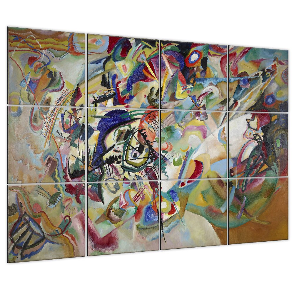 Multi Panel Wand Kunst Komposition VII - Wassily Kandinsky Cm. 150X200 (12 Tafeln)