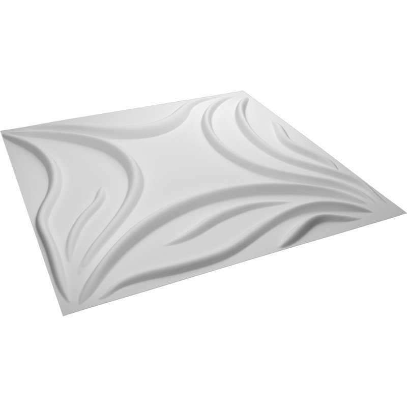 White Textured 3D PVC Wall Panels, 19.63" x 19.63", 50-Pack