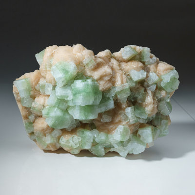 Gem Green Apophyllite with Stilbite from Jalgaon, Aurangabad District, Maharastra, India