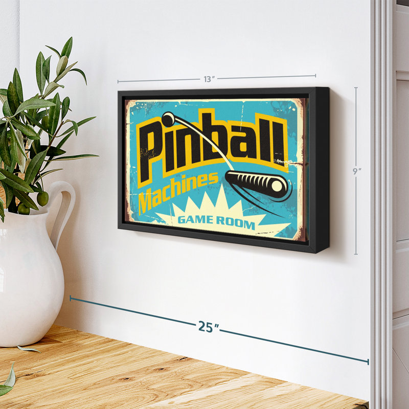 Impression sur toile Pinball Machine Game Room, H 9 po x l 13 po