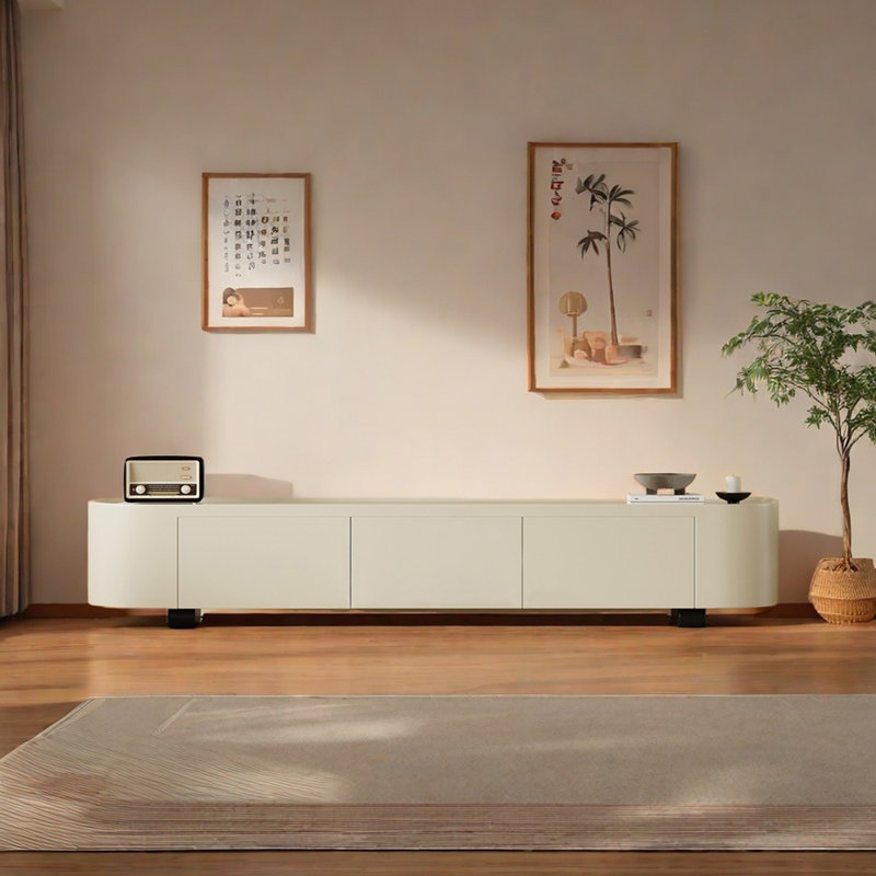 Meuble télé crème avec finition piano, 70.86