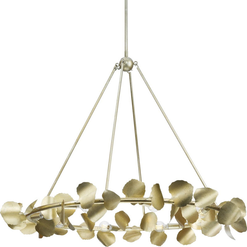 Laurel 8 - Light Dimmable Empire Chandelier, Gilded Silver