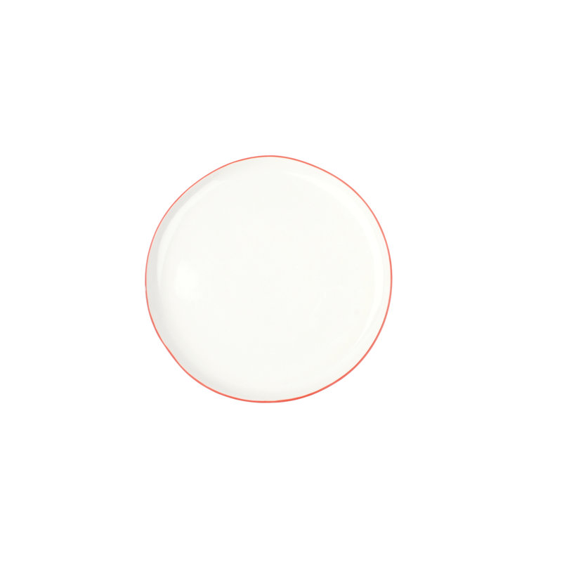 Abbesses Salad Plate, White/Red
